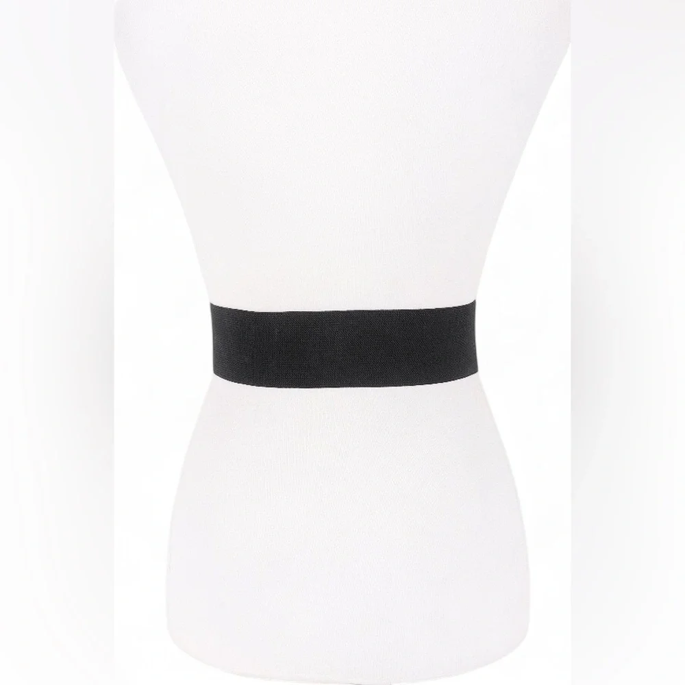 Vegan Suede Elastic Statement Belt - Green, Camel, Black